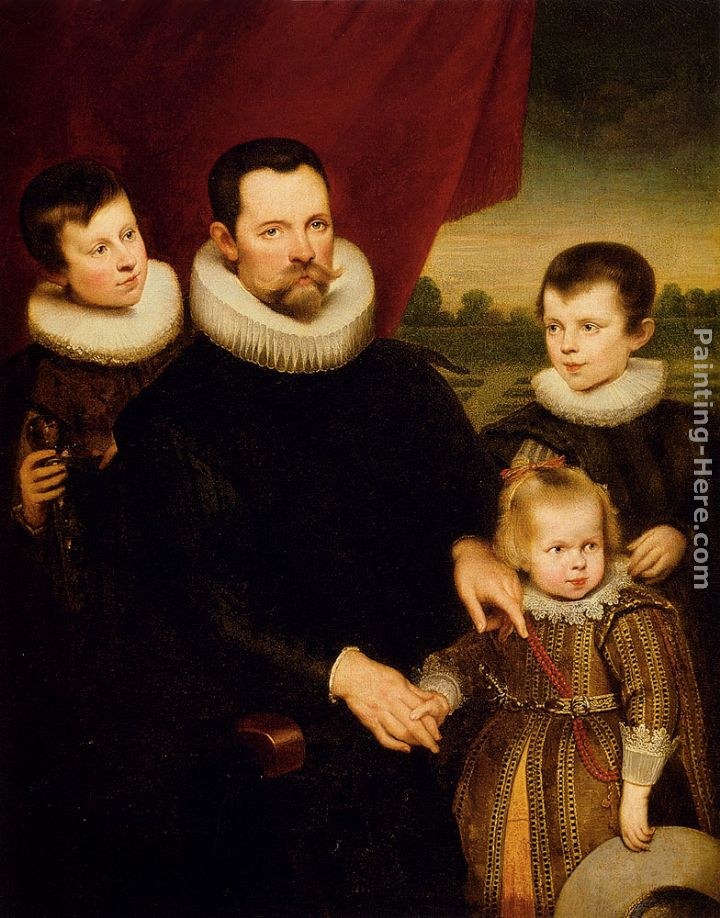 Cornelis De Vos Portrait Of A Nobleman And Three Children